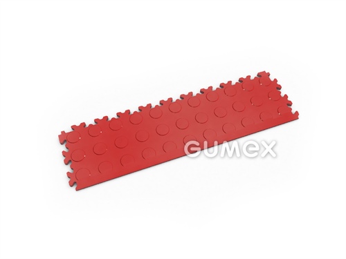 Nábehová hrana FORTELOCK 2045 k dlaždici FORTELOCK, hrúbka 7mm, 510x140mm, 92°ShA, dezén peniažkový, PVC, světlo červená